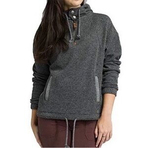 Prana Hartlie Wool Blend Pullover Hoodie in Gray and Charcoal Size Large